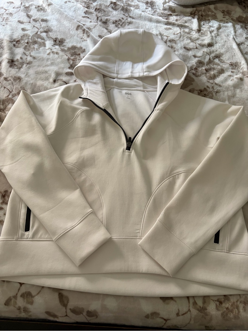 DSG Women's Cream Hoodie Jacket with Black Trim